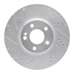 Mercedes-Benz GLC350e Brake Rotor (1) - Rear Left - R1 Concepts - Drilled & Slotted - Silver - `16-`23